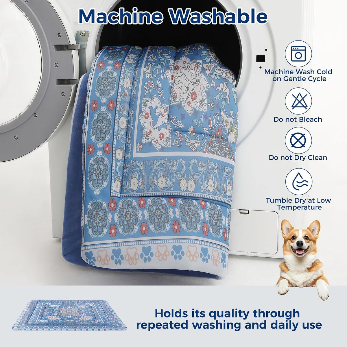 BINGPET Cooling Mat for Dogs, 48x28in Reversible Self-Cooling Dog Pad