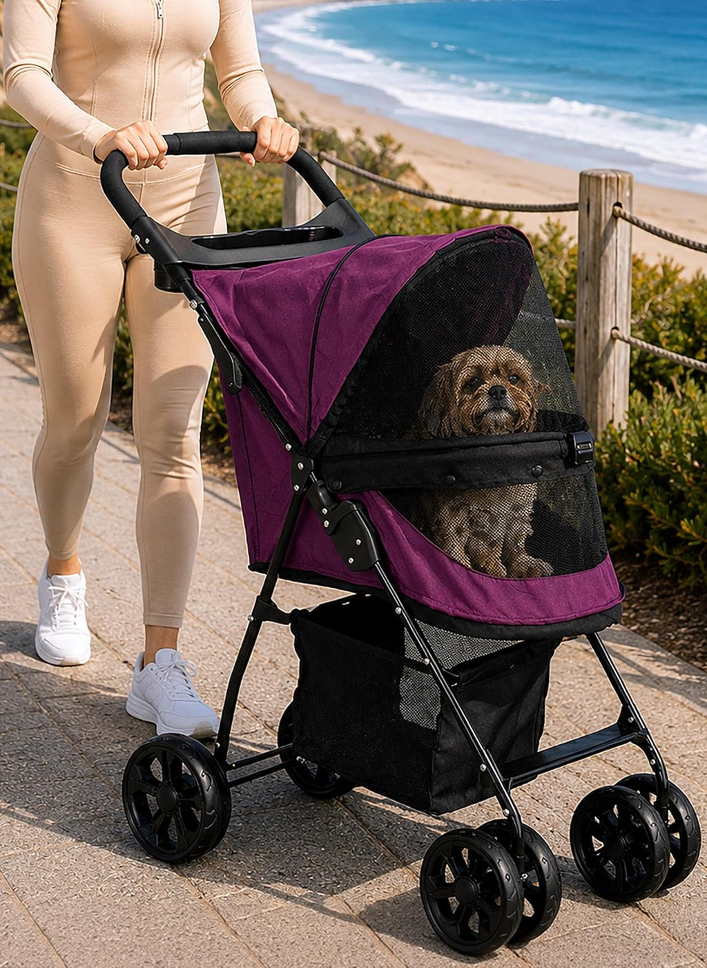 Pet Gear No-Zip Happy Trails Lite Pet Stroller, Jungle Print