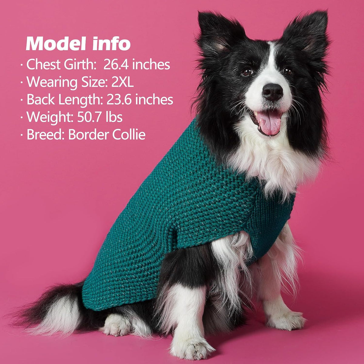 KYEESE Reflective Yarn Dog Sweater for Small Medium Dog Thick Knit Pullover