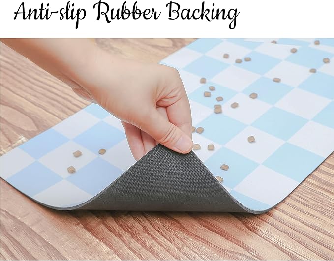Ralxion Checkered Dog Feeding Mat, Absorbent Mats - Image 6