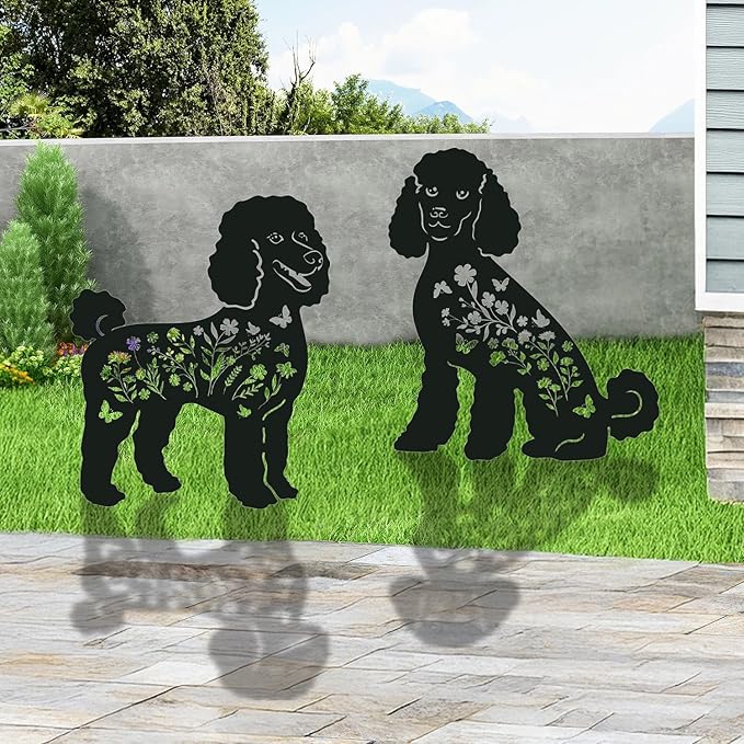 Poodle Metal Garden Stakes Yard Decor, Lawn Ornaments - Image 5