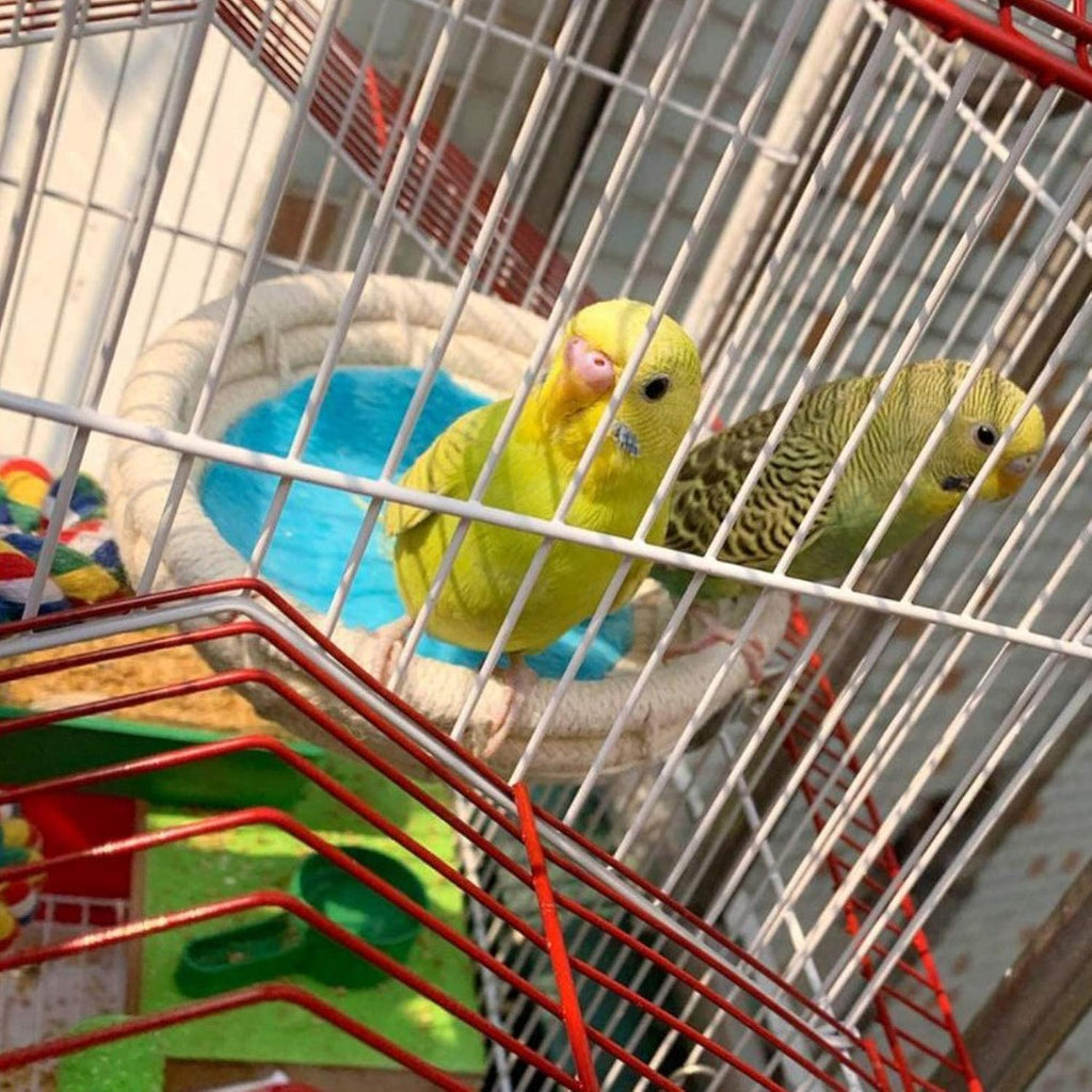 Hamiledyi Handmade Cotton Rope Nest Parakeet Bed Breeding Nest Small Parrot Cage Hatching Nesting for Cockatiel Canary Lovebird Finch and Other Small Birds