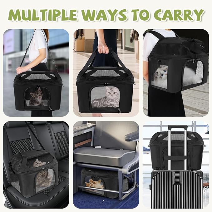 Premium Cat Carrier for Pets Up to 20 Lbs, Cat Travel Bag Soft-Sided Backpack - Image 3