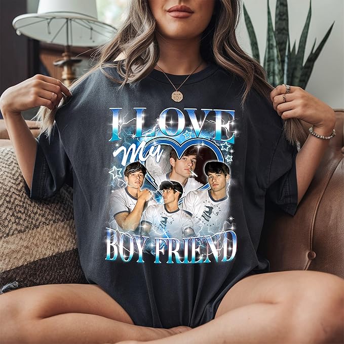 Custom Bootleg Rap Tee, Personalized Girlfriend Vintage Graphic T-Shirt - Image 7