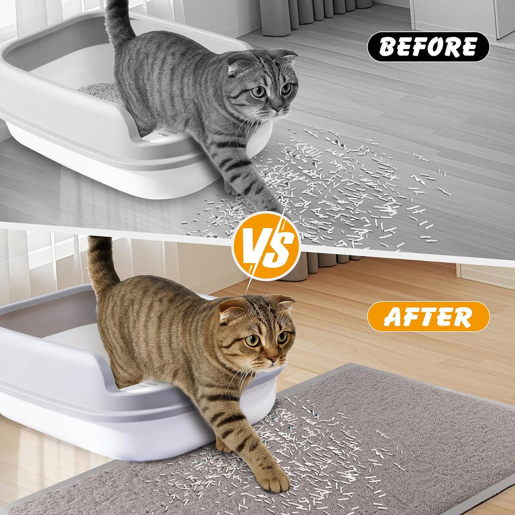 ondware Cat Litter Mat 47 x 31.5 in, Waterproof Non-Slip, Gray