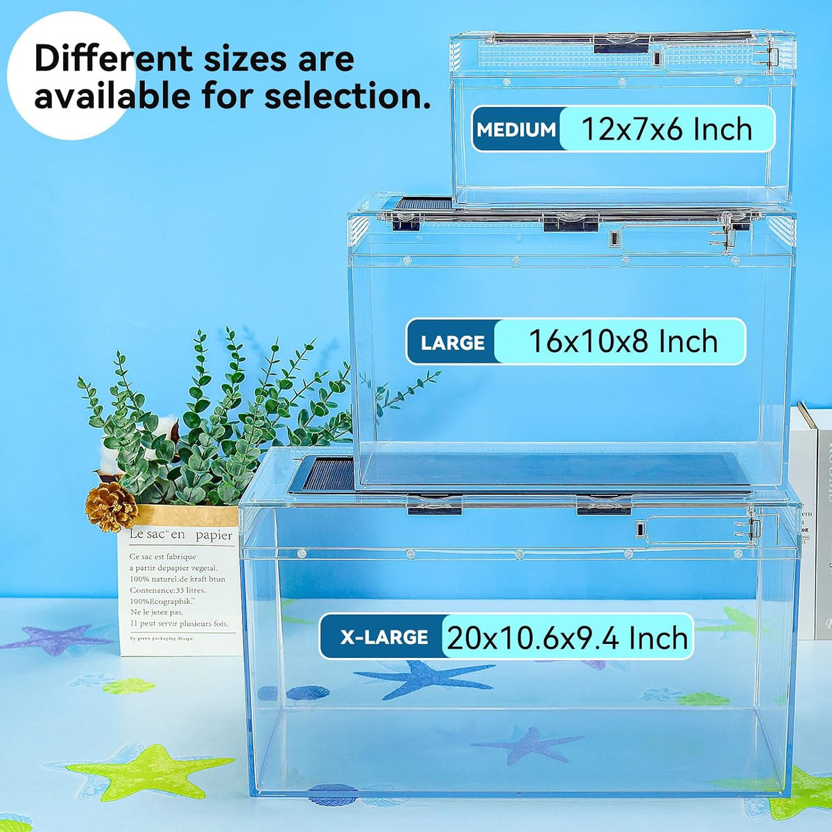 12x7x6 Turtle Tank Kit with Heating Lamp & Filter