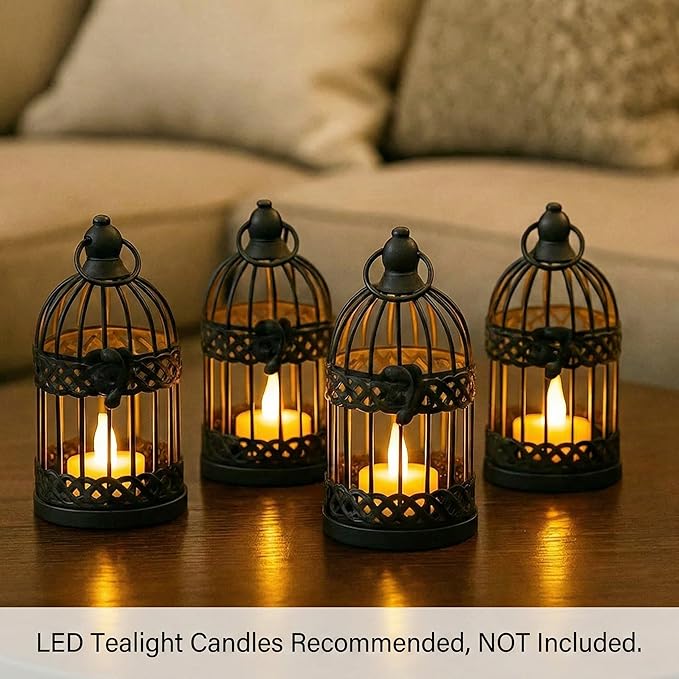 VELA LANTERNS 6" Birdcage Decor Candle Holder Lantern Decorative Table - Image 9