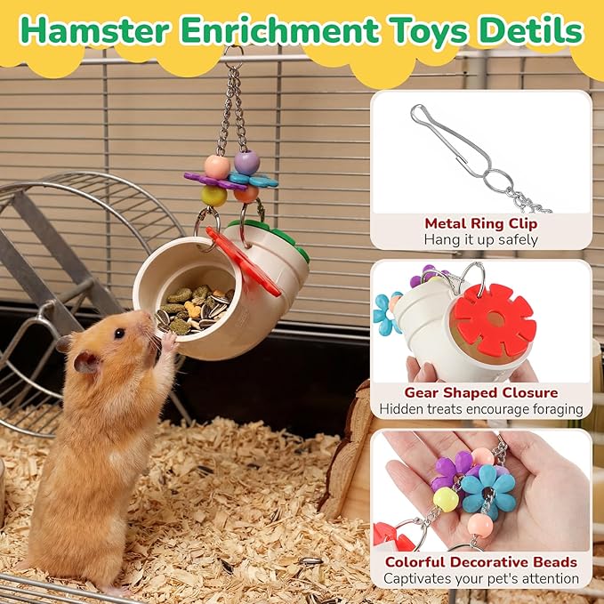 Shappy 2 Pack Rat Enrichment Toys Hanging Foraging Feeder, Interactive Treat - Image 3