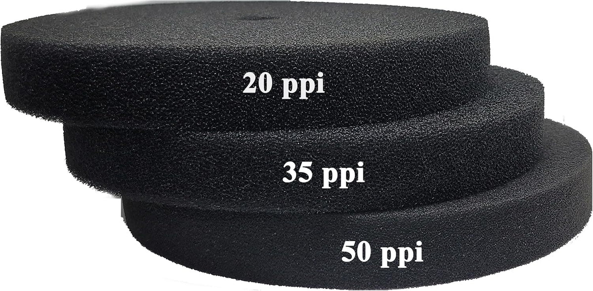 Aquarium Pond 5 Gallon Bucket DIY Bio Sponge Filter Media Pad Rounded 11x11 (20-35-50ppi Set)