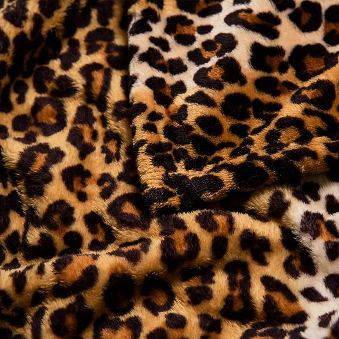 Bnuitland Leopard Print Fleece Flannel Throw Blanket, Super Soft 300 GSM Double - Image 6