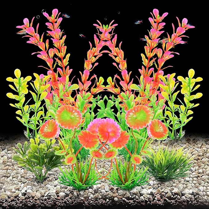 AQUANEAT Artificial Fish Tank Plants, Plastic Aquarium Decorations - Image 4