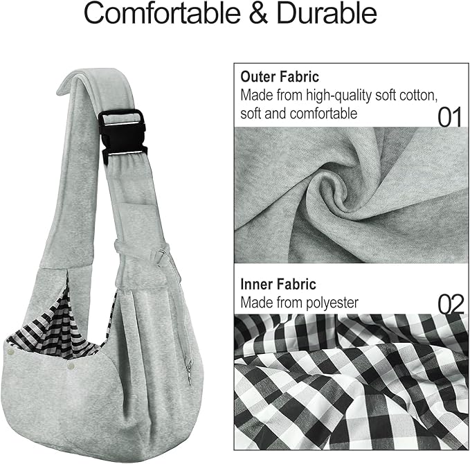 PETLOFT Reversible Small Dog Cat Sling Carrier, Adjustable Hands Free Cross - Image 3