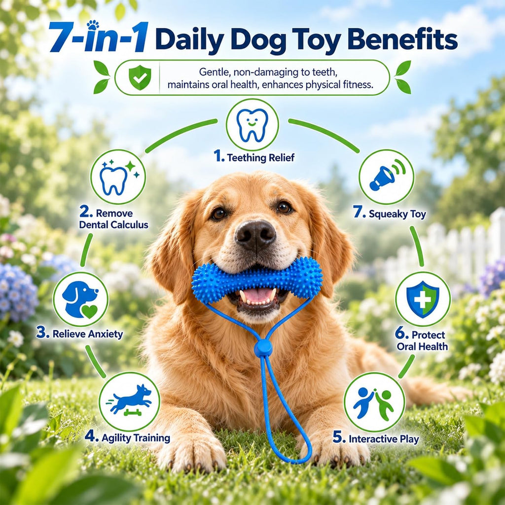 Dual-Action Canine Dental Prop, Dog Dental Chew Toy for Easier Teeth Brushing, Premium Pet Oral Care Accessory，Brushing Toothbrush Tools Care Chew Toys（1PCS）