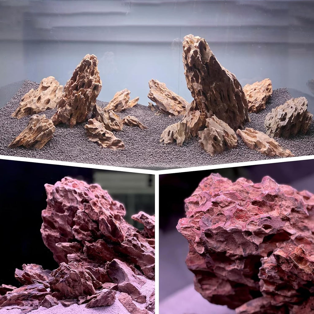 Aquarium Rocks 5lb Dragon Stone for Aquariums Aquascaping Landscaping Model Fish Tanks Terrariums Vivariums Decoration Paludarium Amphibian Enclosures-2-4 Inches