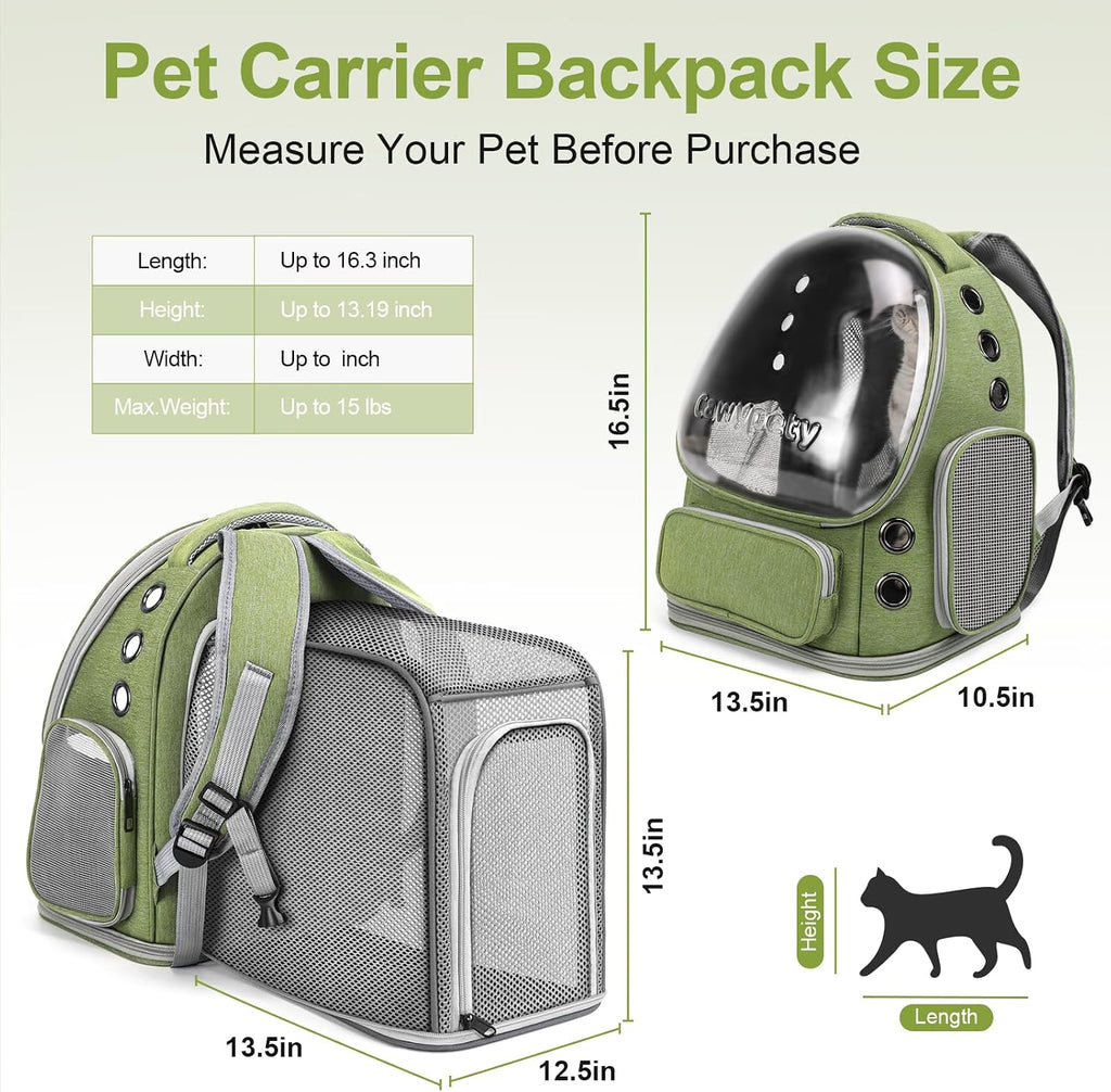 Cawypety Expandable Cat Backpack Large Space Cat Bubble Backpack Carrier