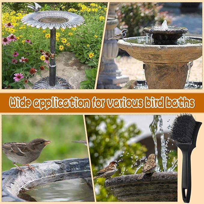 2 Pcs Brush for Bird Baths Black Hard Bristle Cleaning Brush - Image 5