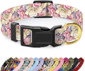 Reflective Dog Collar for Large Dogs, Cute Flower Theme Adjustable Heavy-Duty by TMOODEL