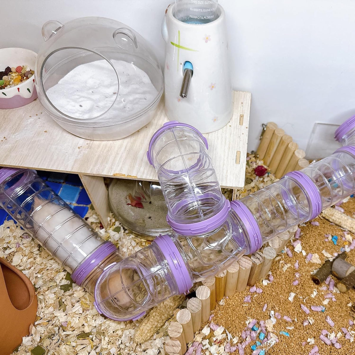 8 PCS Hamster Tubes and Tunnels Toys DIY Pipe Maze for Dwarf Hamster Gerbil