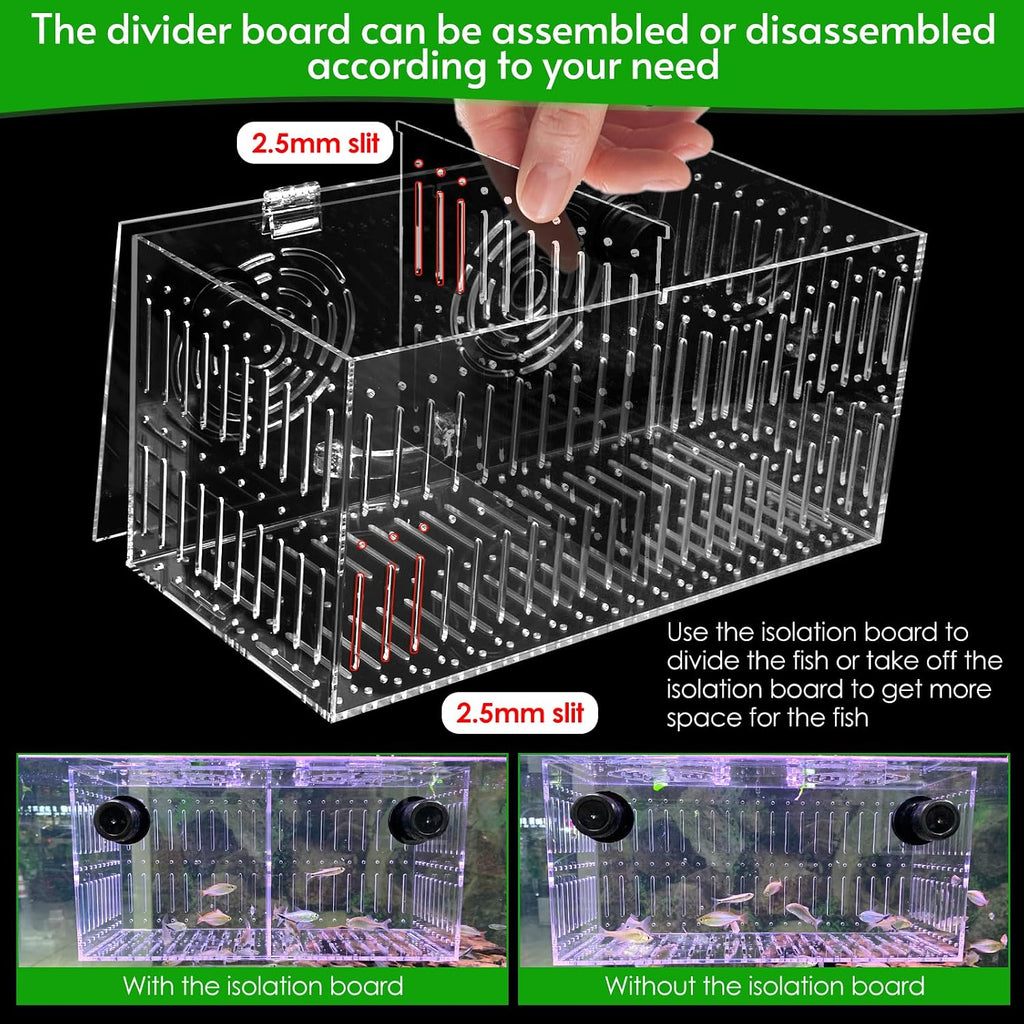Magnet Acclimation Box for Saltwater Fish Quarantine Aquarium Isolation Box for Aquarium Fish Anemone Reef Coral(Patented Product)