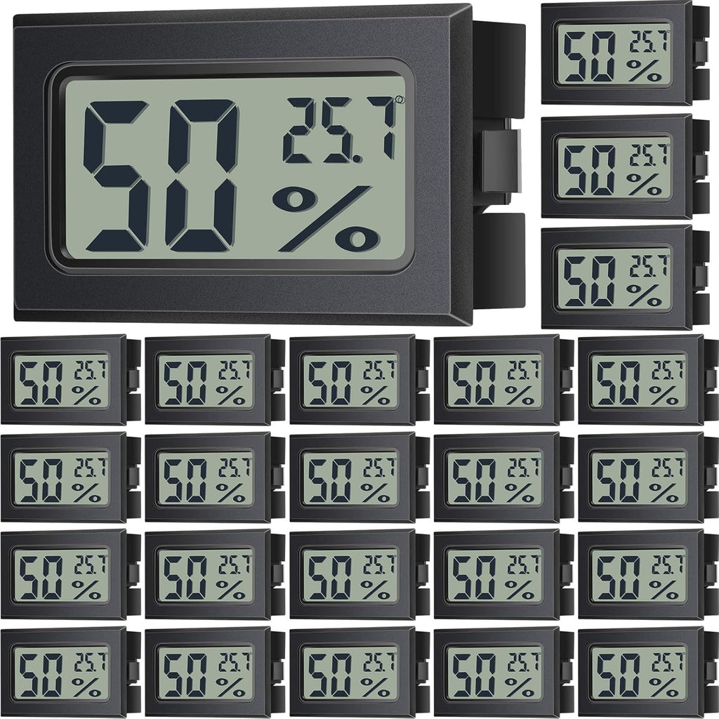 Kanayu 24 Pack Mini Humidity Meter Thermometer Indoor Humidity Monitor Bulk