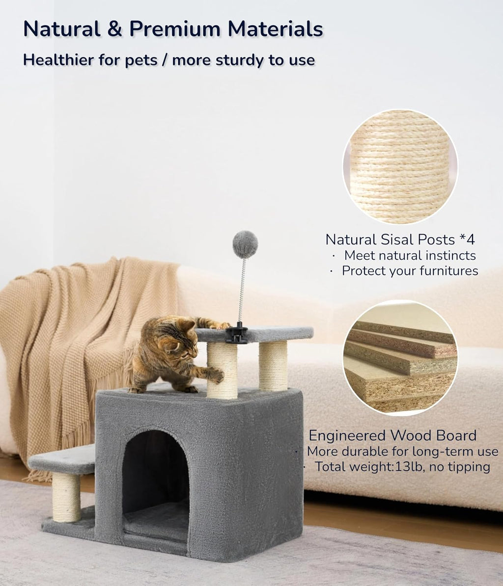 Happi N Pets Cat Stairs for Bed, Stable Pet Step with Condo, 3 Combinations