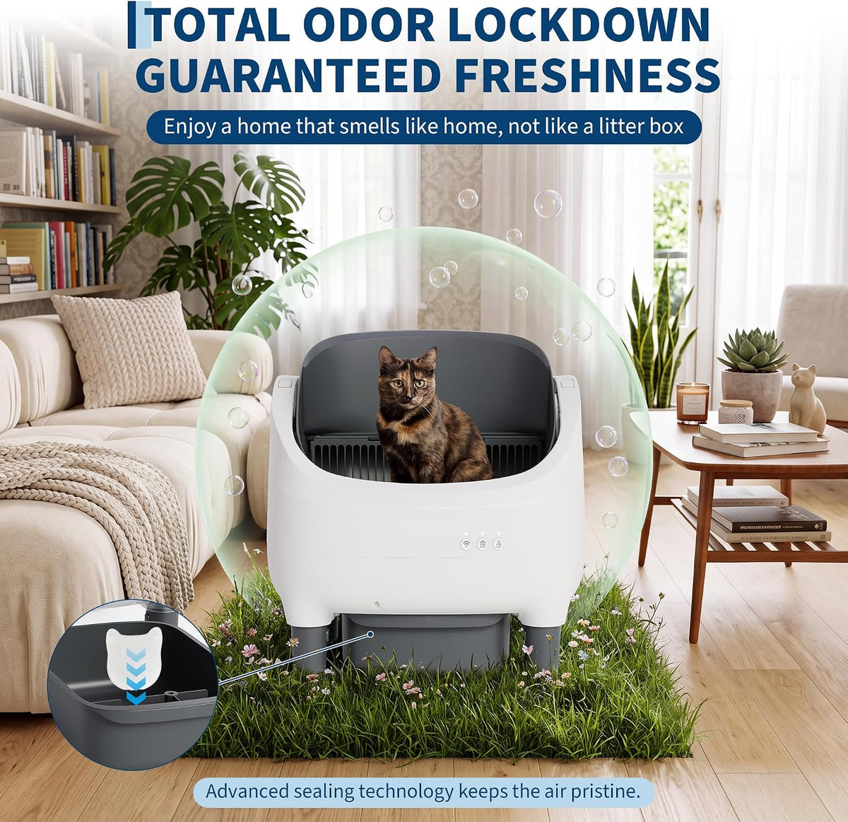 Automatic Self Cleaning Cat Litter Box for Multiple Cats Large Capacity