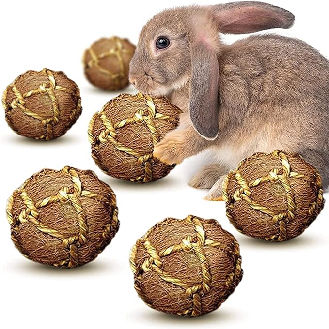 SunGrow Assorted Rabbit & Cat Chew Balls, Teething Activity Toy - Image 2