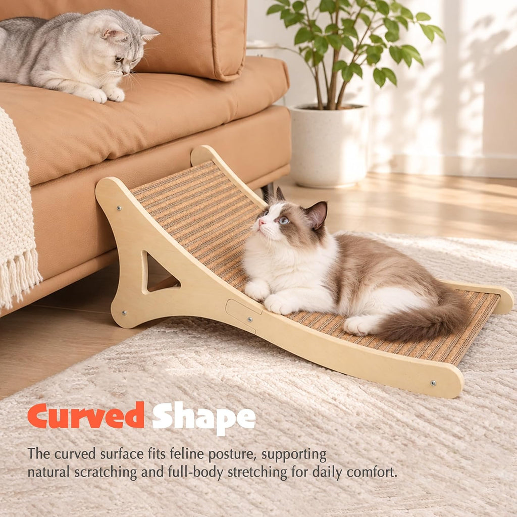 PETKARAY Cork Cat Scratcher, Curved Natural Scratch pad for Indoor Cats