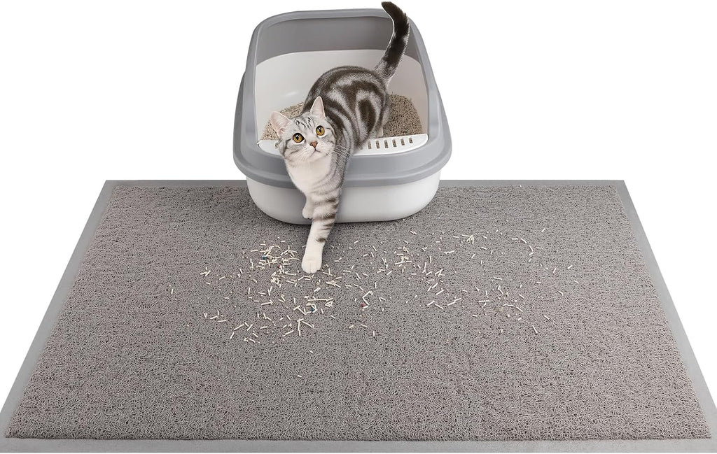 ondware Cat Litter Mat 47 x 31.5 in, Waterproof Non-Slip, Gray