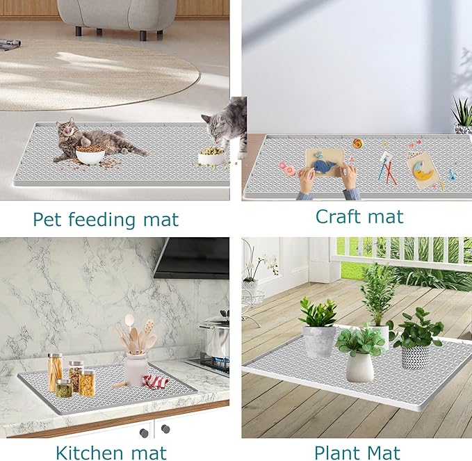 Cat Litter Mat for Litter Box, Silicone Large Cat Litter Trapping Mat - Image 5