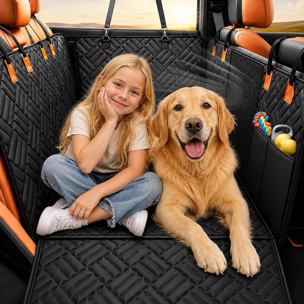 Dog Car Seat Cover for Back Seat Backseat Extender for Dogs with Mesh Window Scratch Resistant Durable and Safer Easy to Use and Clean for Large and Multiple Dogs