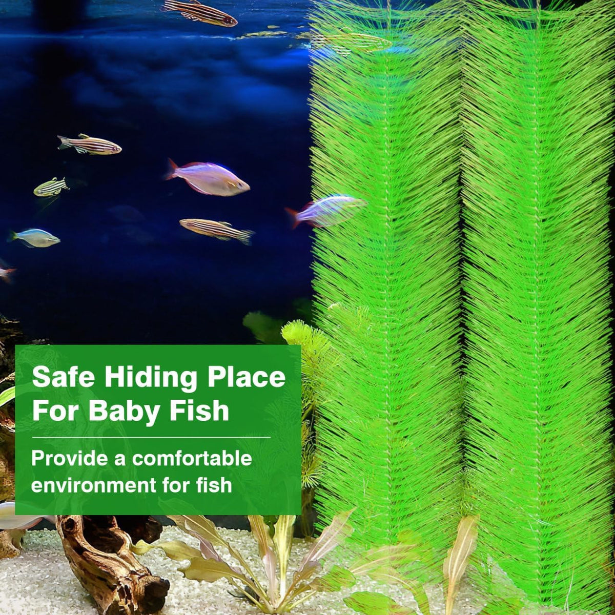 Ipetboom 2 Pack Fish Breeding Grass, 27.5-Inch Aquarium Spawning Brushes