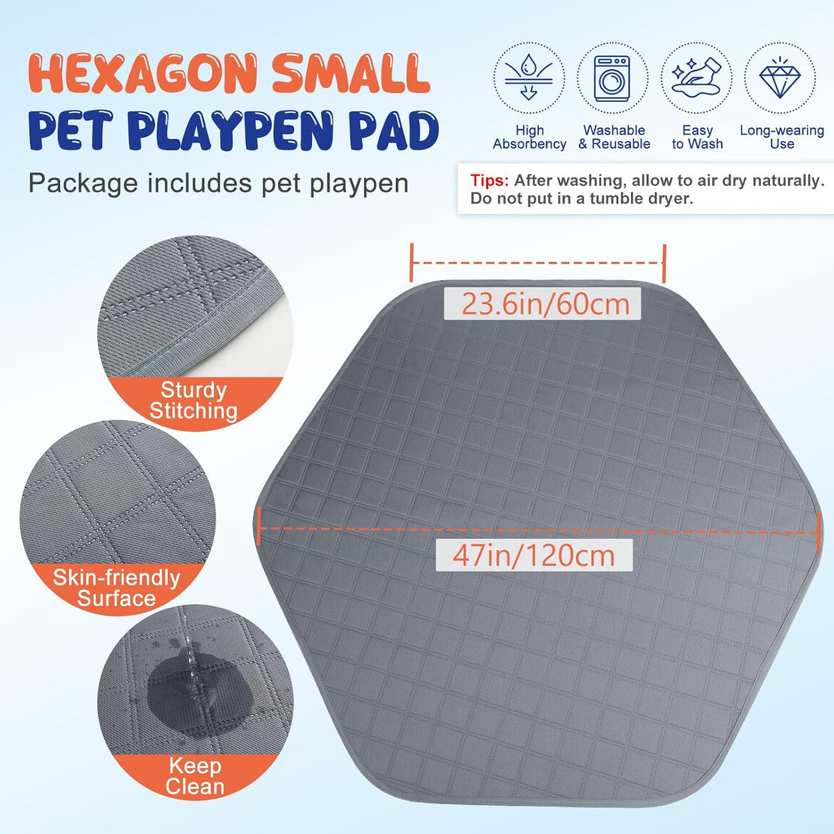 Pawaboo Small Animals Playpen with Pad, Black/Gray
