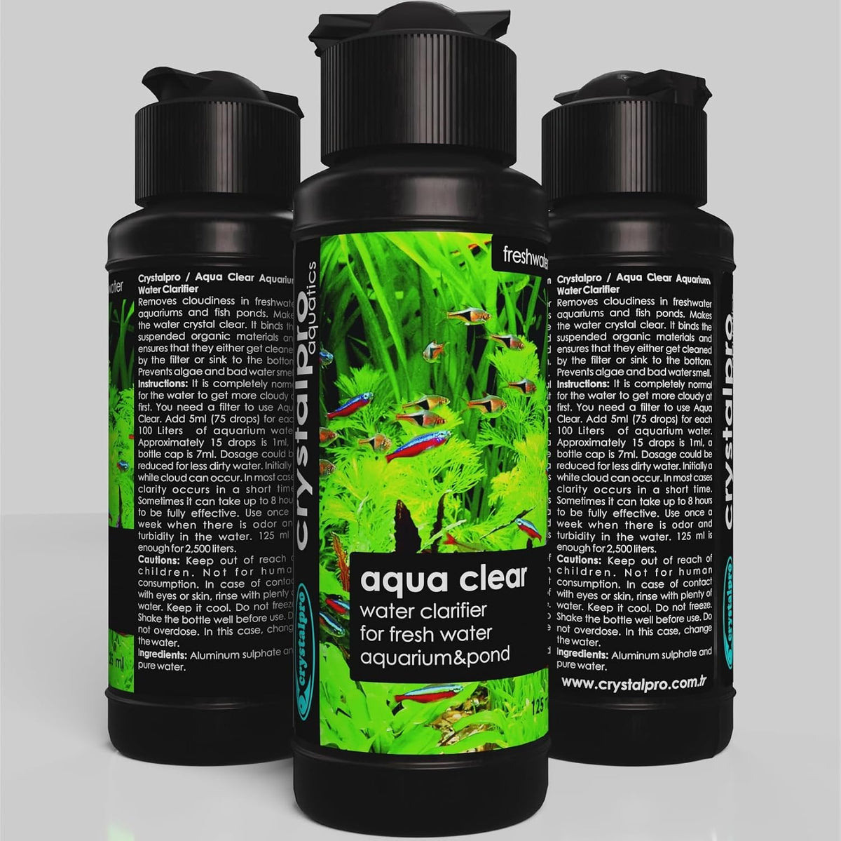 Crystalpro Water Clarifier 16.9 Oz - Aqua Clear Treats 2650 Gallons - Clear Cloudy Fish Tank Water - for Freshwater Aquariums and Fish Ponds -Fish Tank Cleaner- Use with Aquarium Filter