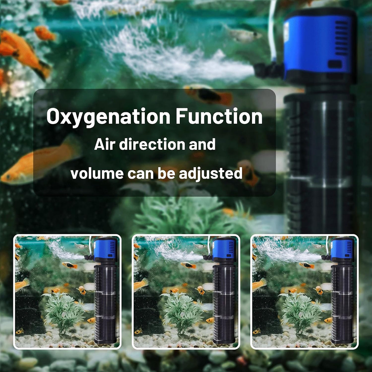 TARARIUM Aquarium Filter for Fish Tank, 4-in-1, Large fit 40-150gal