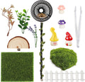 Jumping Spider Enclosure Accessories Kit, 14Pcs Spider Tank Decor Set with Hide, Plants, Moss, Ledge & Tools for Tarantula Habitat Decor（The Product Does not Include a breeding Box.）