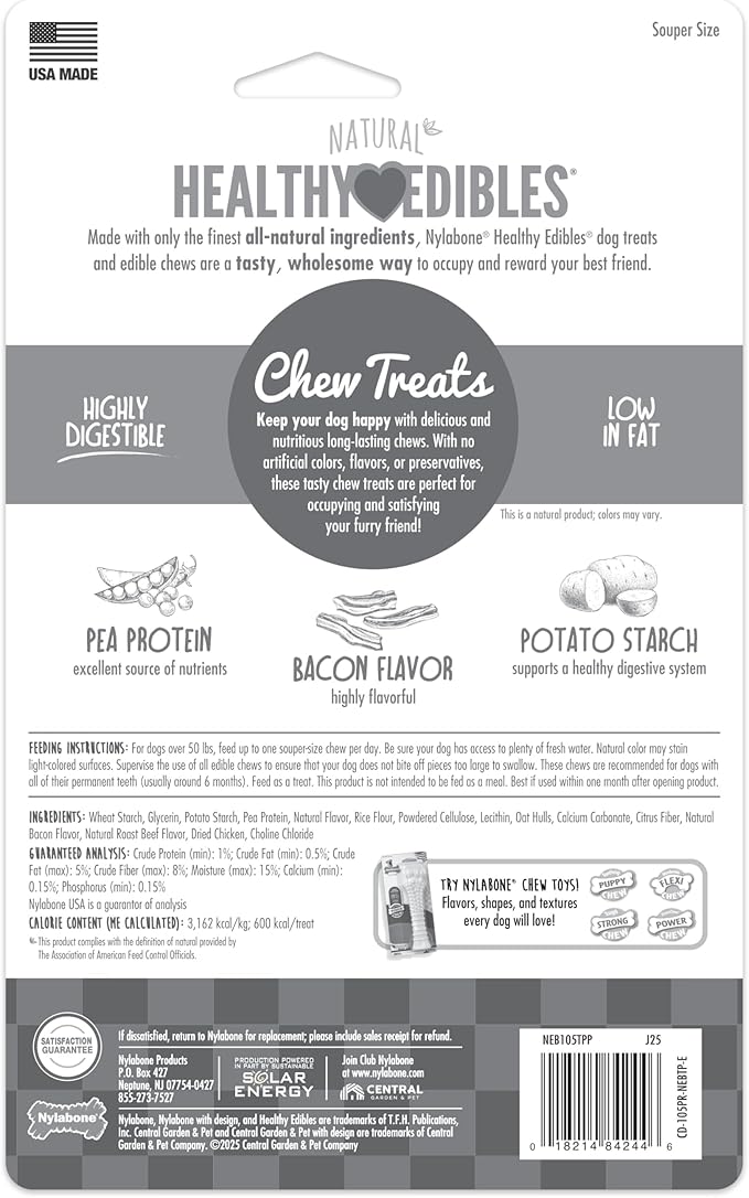 Nylabone Healthy Edibles Natural Dog Chews, Long Lasting Bones - Image 9