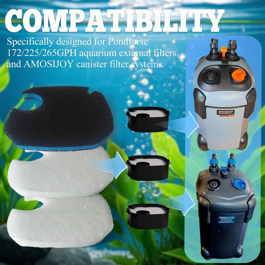 NEWKE 12Pcs Canister Filter Pad for AMOSIJOY 172/225/265GPH Aquarium Filter