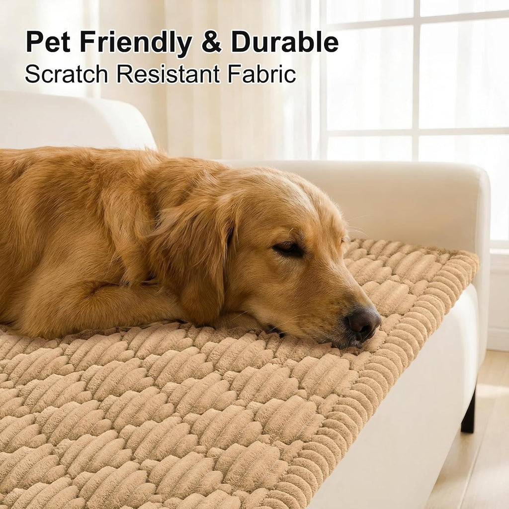 Smiry Couch Cover for Dogs Washable, Non Slip Fuzzy Pet Sofa Protector