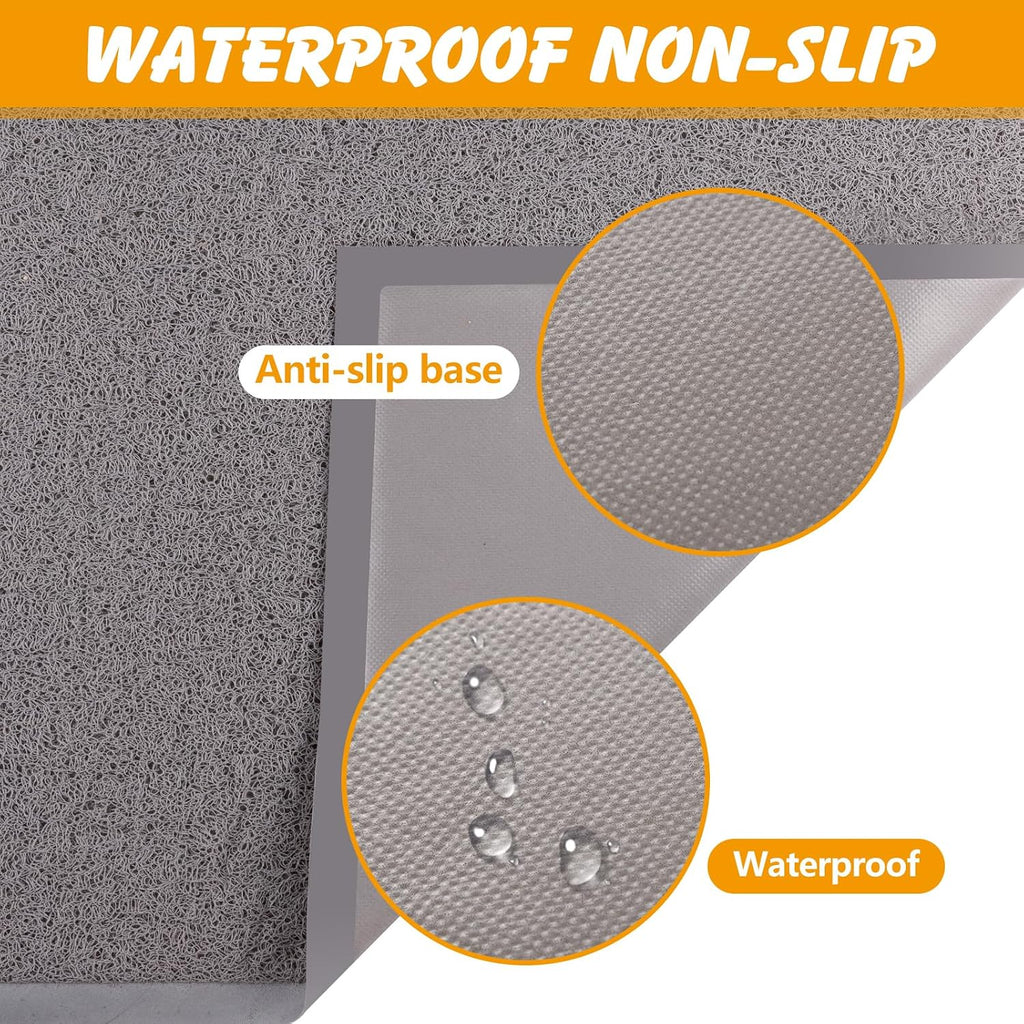 ondware Cat Litter Mat 47 x 31.5 in, Waterproof Non-Slip, Gray