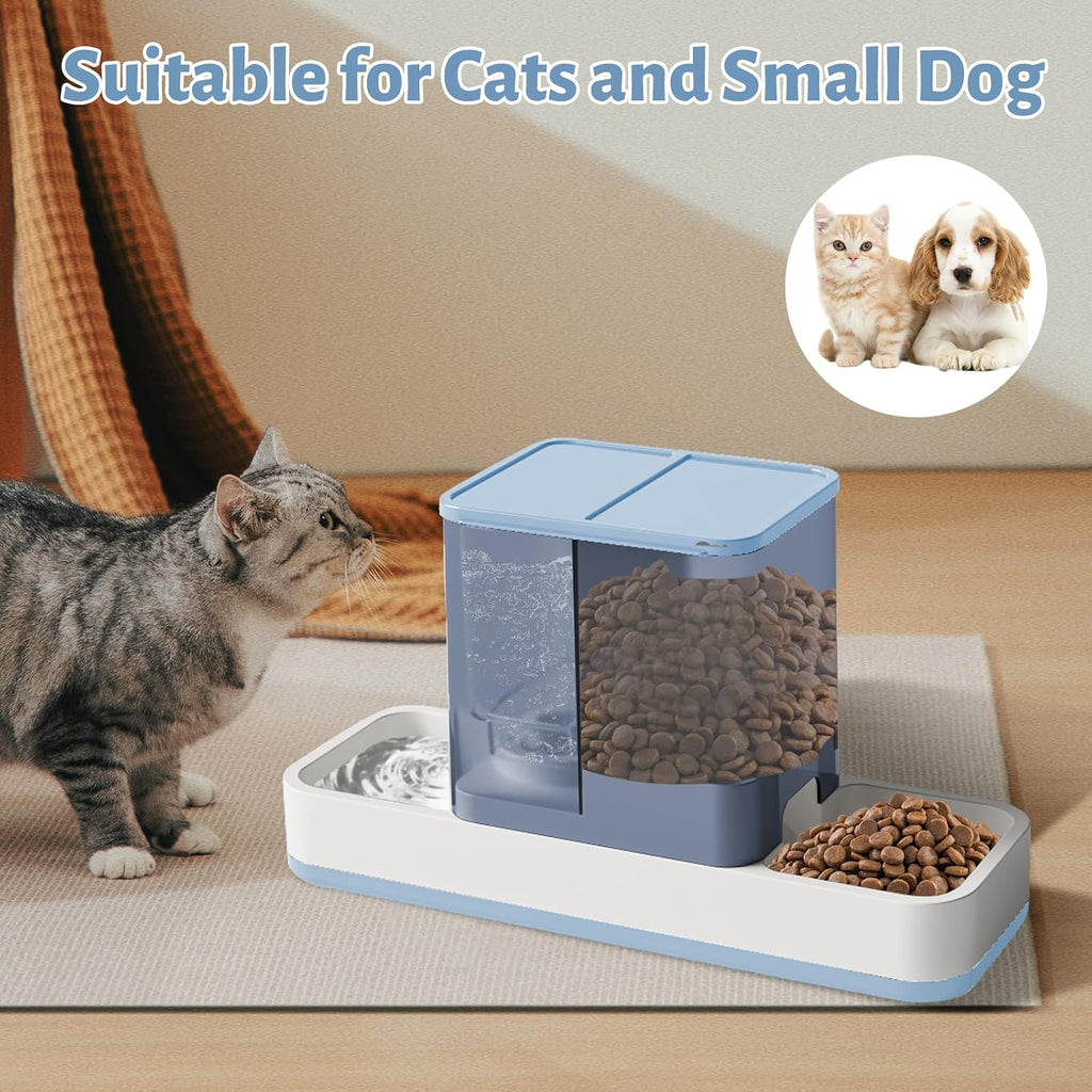 Yummy Sam Automatic Small Pet Feeder and Water Dispenser, Blue
