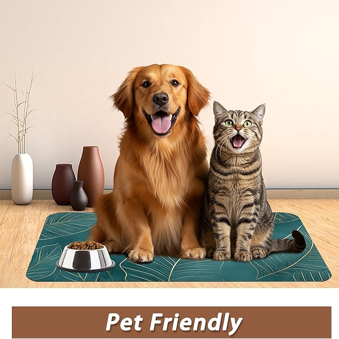 Tropical Palm Leaves Dog Food Mat - Image 6