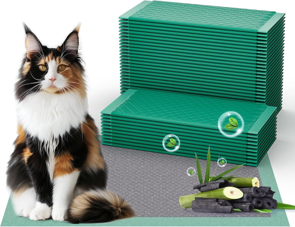 Cat Pad Refills for Litter Box, 16.9"x11.4" Odor Control Cat Pee Pads with Activated Carbon for Breeze Litter System(30Counts/Purple)