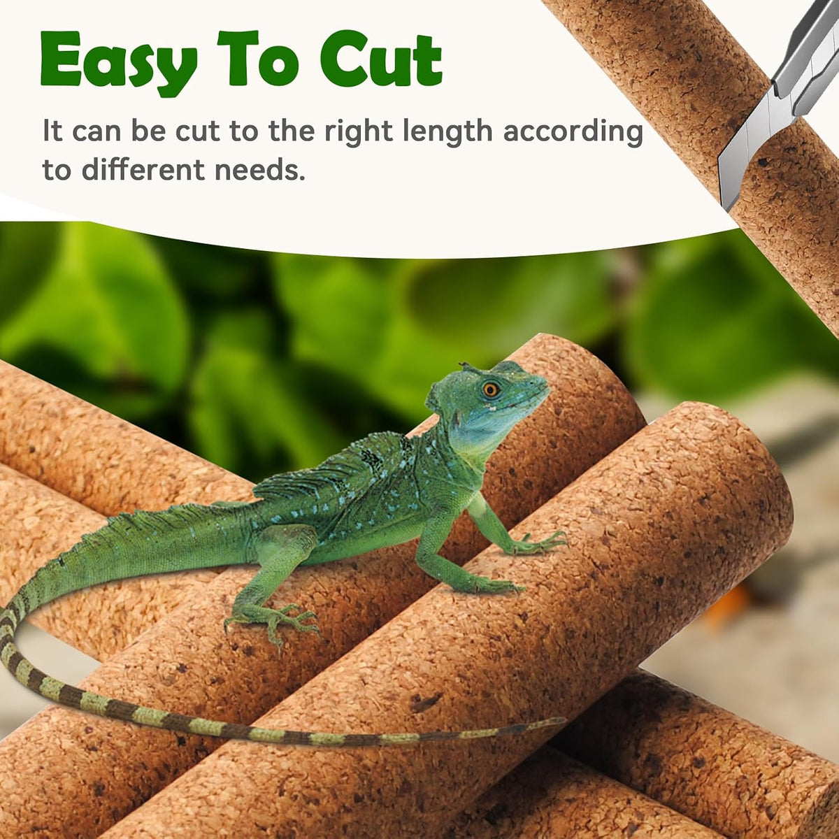 Natural Climbing Pet Cork Stick Natural Tree Frog Cork Wood Stick Branch Reptiles Climbing Branches Reptiles Use Cork Branches Climb Branches for Frogs, Snakes,Lizards, Bearded Dragons