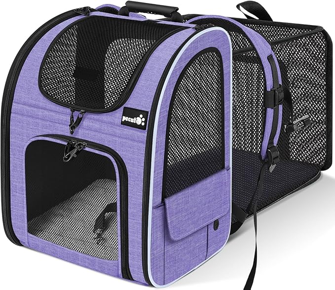 Pecute Cat Backpack Carrier Expandable, Pet Backpack by pecute