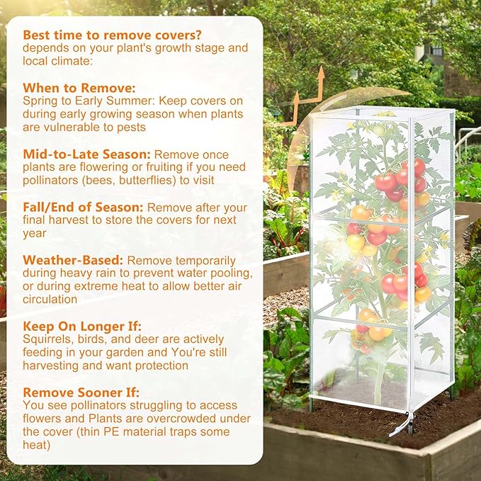 3 Pack Garden Netting Cover for Square Tomato Cage - Image 5