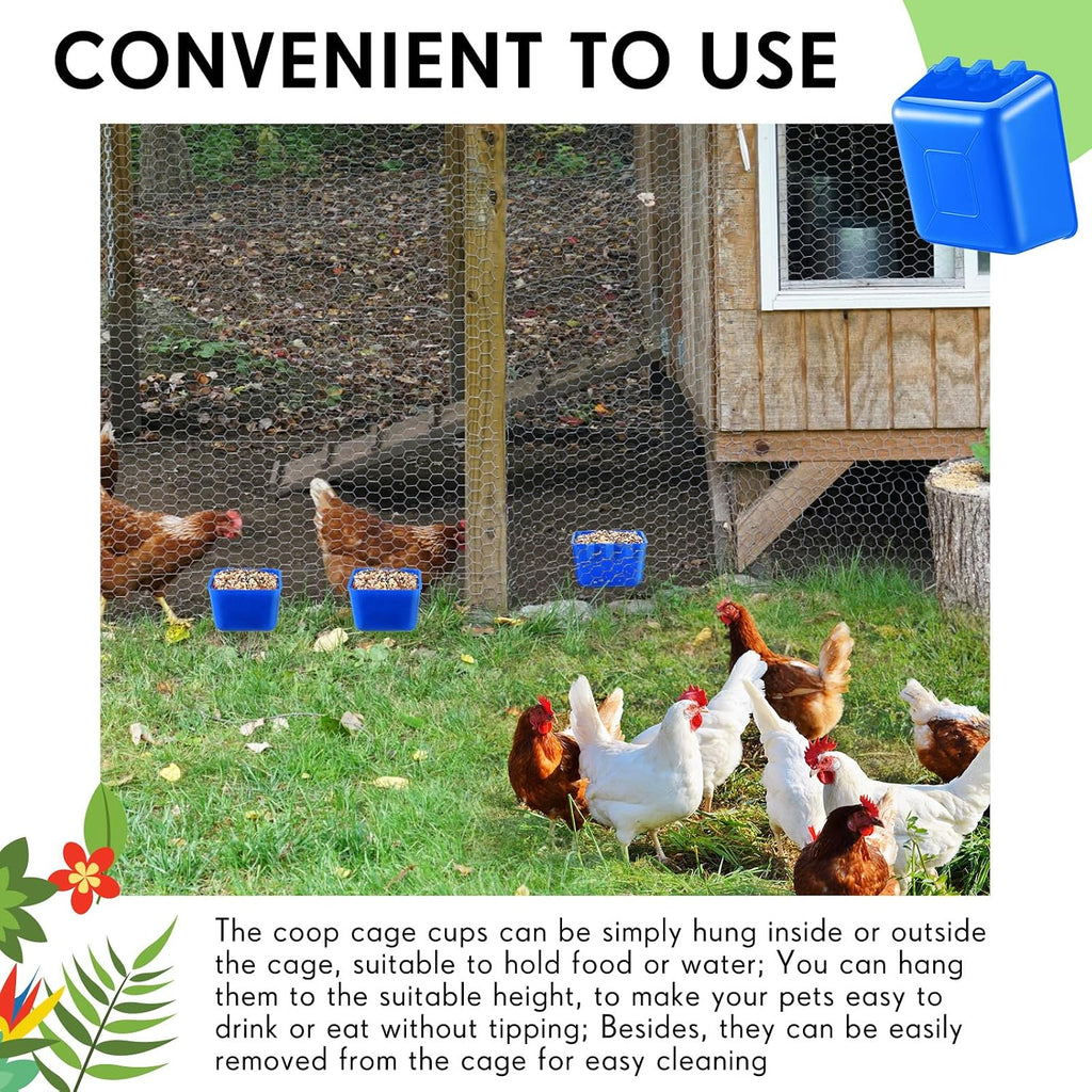 Maxdot 20 Pcs Chicken Water Feeder Cup 16 oz Large Watering Cup, Blue
