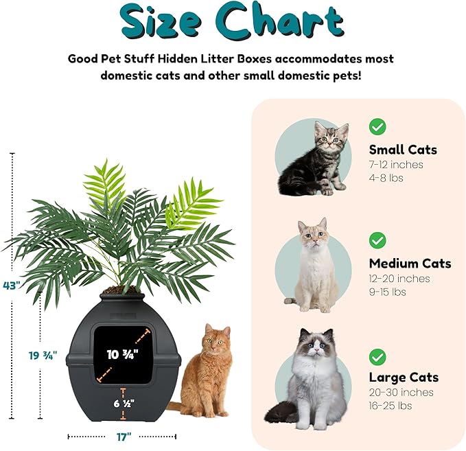 Good Pet Stuff Hidden Litter Box Planter, Decorative Cat Litter Enclosure - Image 6