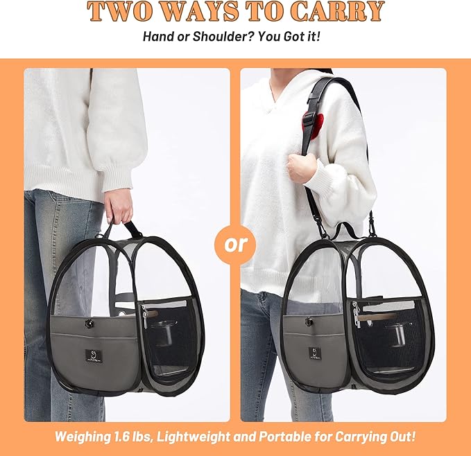 Bird Carrier for Travel with Clear Windows, Breathable Safe Fabric, Lightweight - Image 8