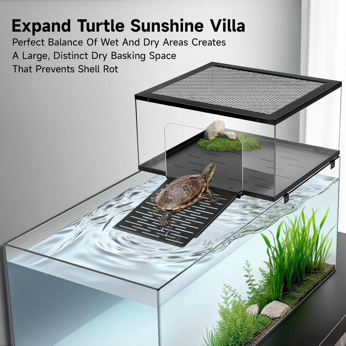 Turtle Basking Platform, Stainless Steel Ramp for 18-20" Aquariums